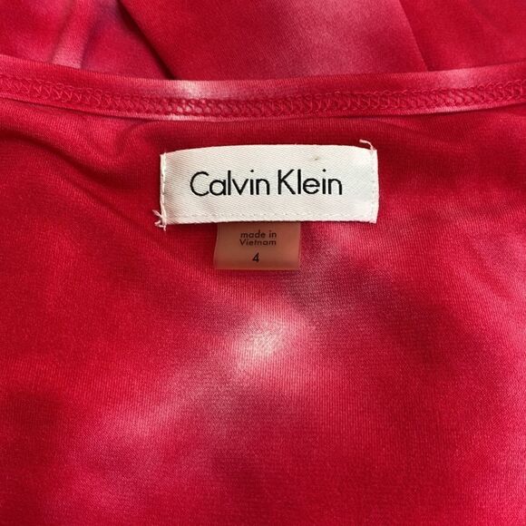 Calvin Klein Sleeveless Scoop Neck Pink Tie Dye Maxi Dress Size 4 - Picture 5 of 5